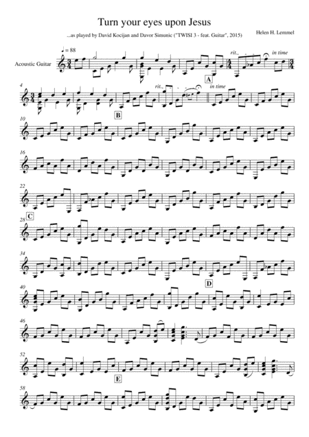 Turn your eyes upon Jesus (guitar & violoncello) - INTERMEDIATE (arr. David Kocijan & Davor Simunic)