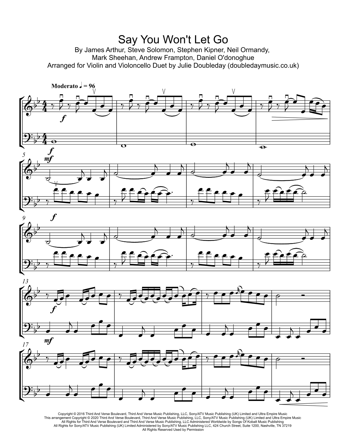 Say You Won't Let Go (arr. Julie Doubleday)