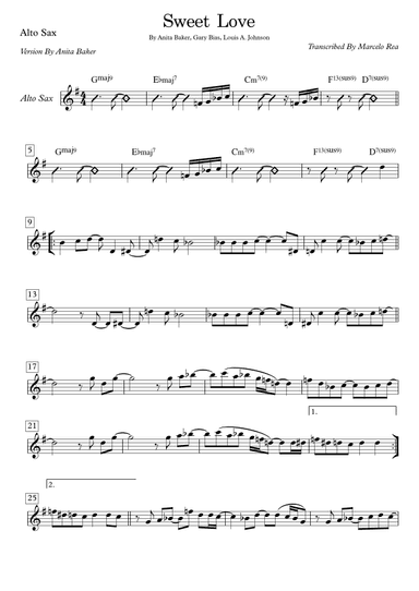 Sweet Love (arr. Transcribed By Marcelo Rea)