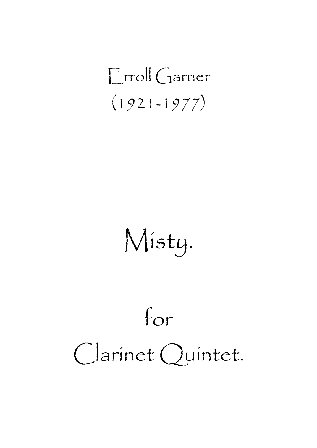 Misty (arr. Spencer Bundy)