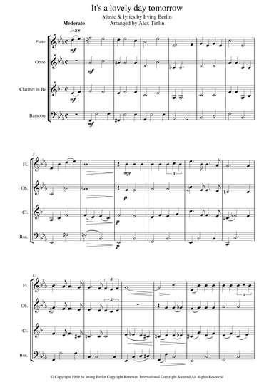 It's A Lovely Day Tomorrow (arr. Alex Tinlin)