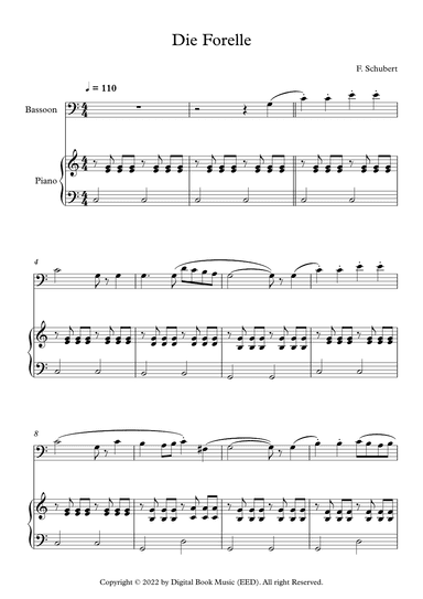 Die Forelle - Franz Schubert (Bassoon + Piano) (arr. Digital Book Music)