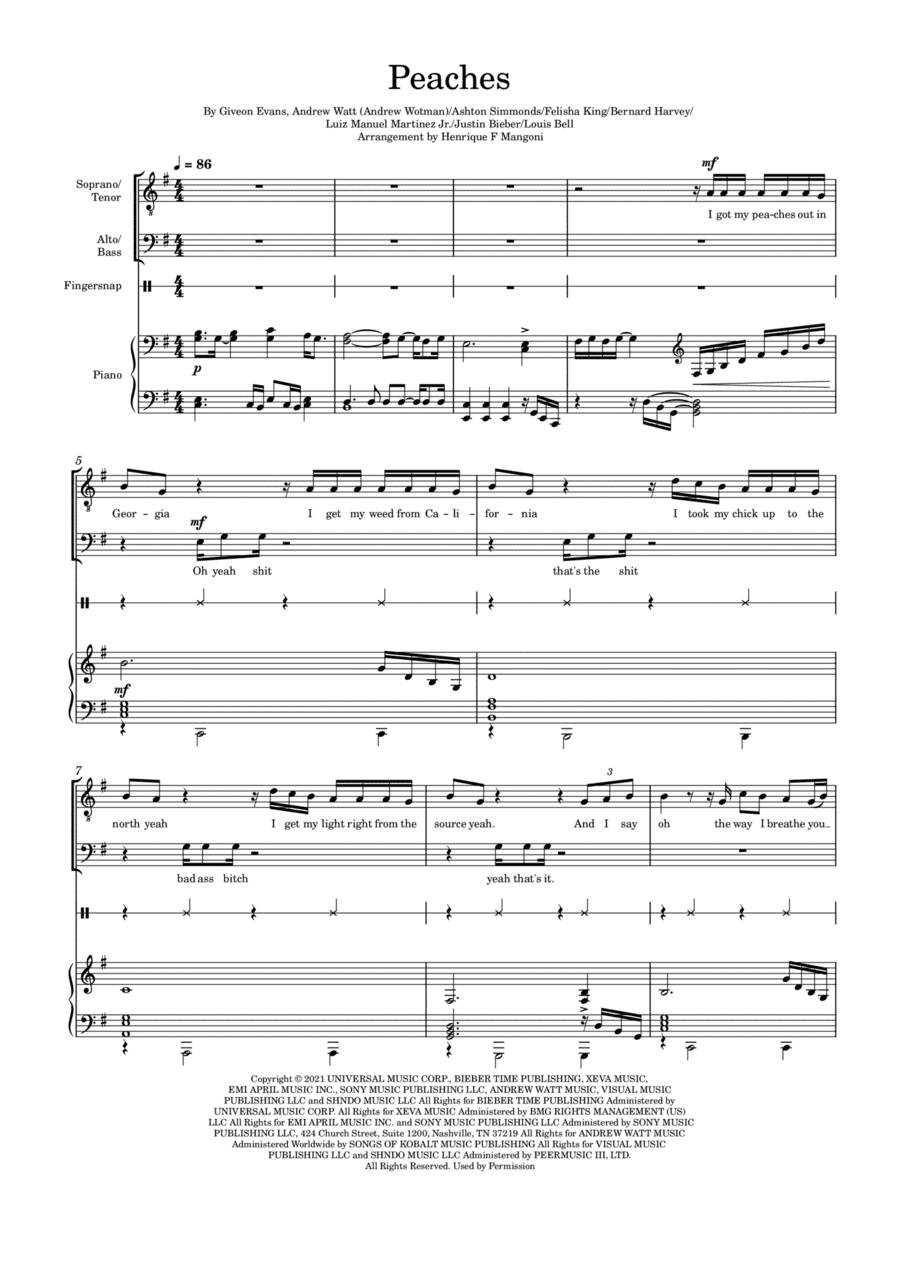 Peaches (arr. Henrique F Mangoni)