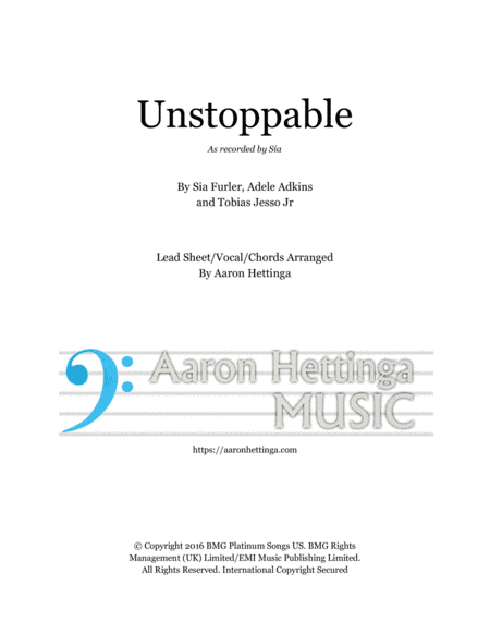 Unstoppable (arr. Aaron Hettinga)
