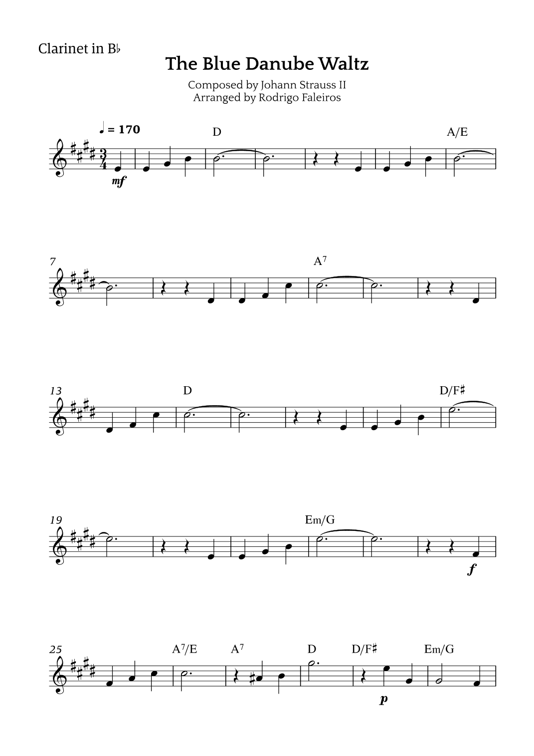 The Blue Danube Waltz (arr. Rodrigo Faleiros)