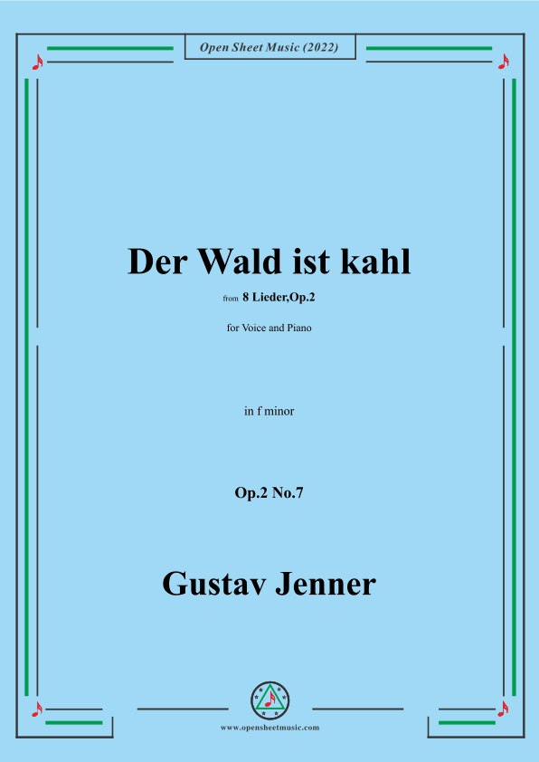Jenner-Der Wald ist kahl,in f minor,Op.2 No.7 (arr. OSM Press)