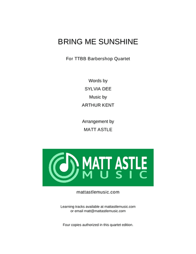 Bring Me Sunshine (arr. Matt Astle)
