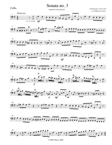 Pergolesi Sonata No. 3 in G (Pulcinella theme) (arr. Stephen M. Taylor)
