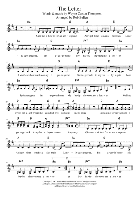 The Letter (arr. Rob Bullen)
