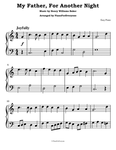 My Father, For Another Night (Easy Piano) (arr. PianoForEveryone)