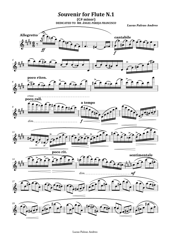 Souvenir N.1 (for flute)