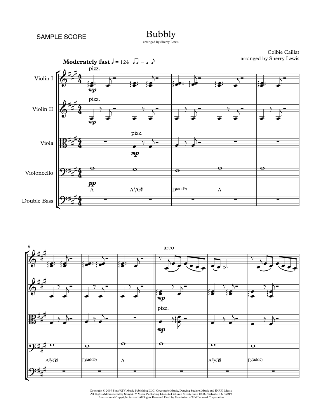 Bubbly (arr. Sherry Lewis)