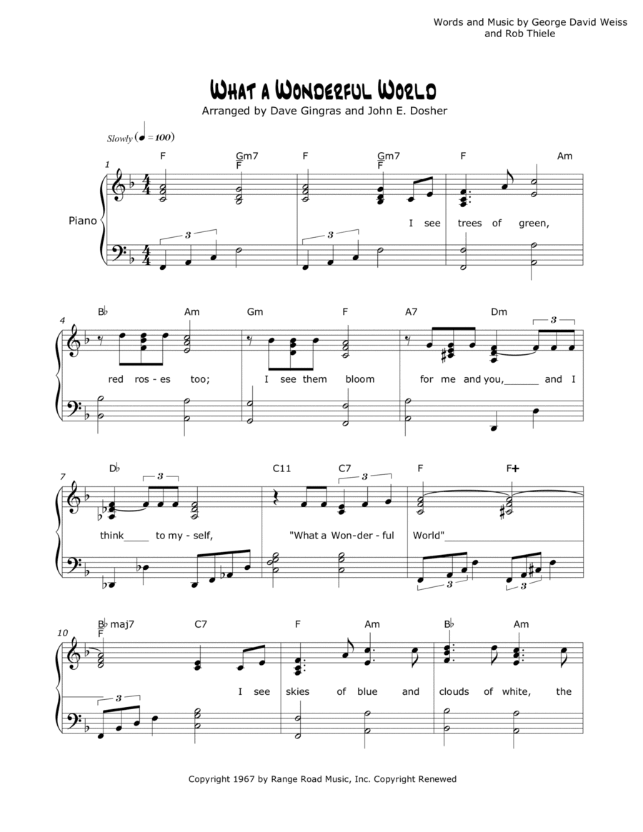 What A Wonderful World (arr. Dave Gingras, John E. Dosher)