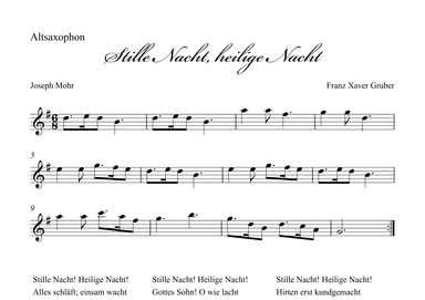 Stille Nacht (Holy Night) - Alto Sax (arr. Albrecht Kuch-Weidenbrück)