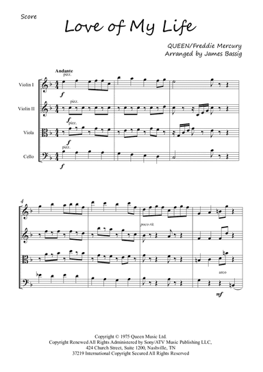 Love Of My Life (arr. James Bassig)
