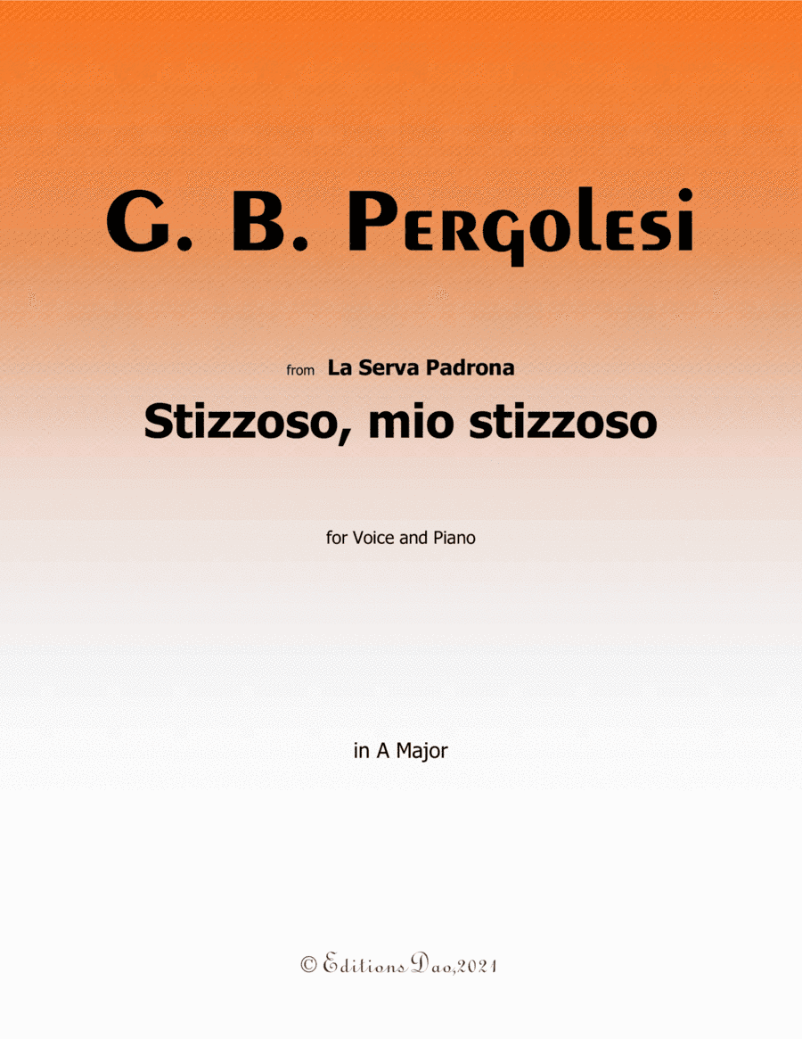 Stizzoso,mio stizzoso,by Pergolesi,in A Major (arr. Editions Dao)