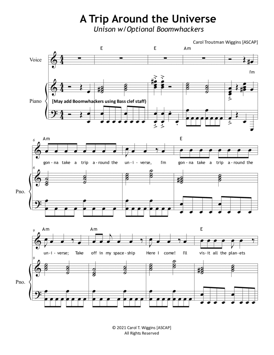 A Trip Around the Universe (Unison w/Optional Boomwhackers)