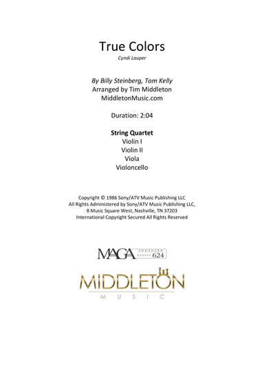 True Colors (arr. Tim Middleton)