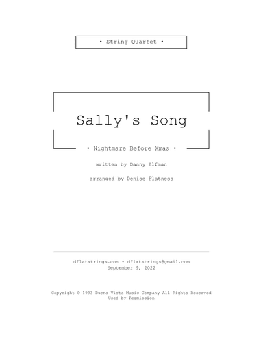 Sally's Song (arr. Denise Flatness)