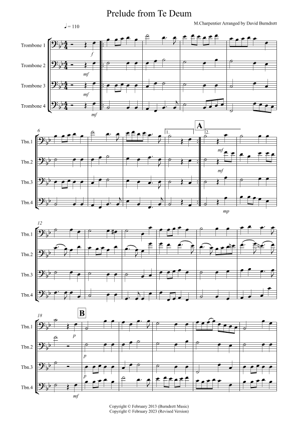 Prelude from Te Deum for Trombone Quartet (arr. David Burndrett)