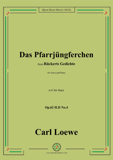 Loewe-Das Pfarrjüngferchen,Op.62 H.II No.4,in E flat Major (arr. OSM Press)