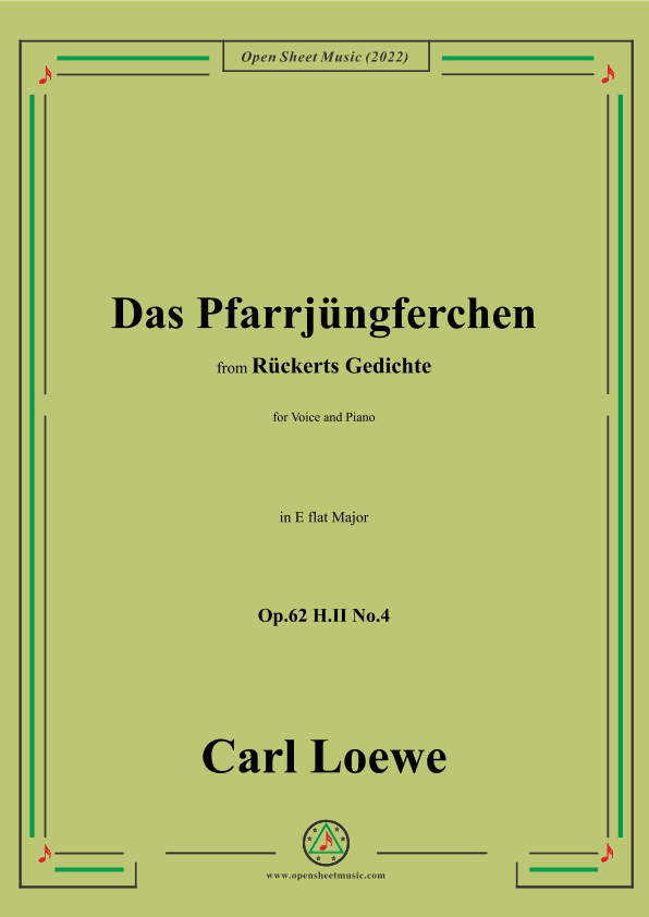 Loewe-Das Pfarrjüngferchen,Op.62 H.II No.4,in E flat Major (arr. OSM Press)