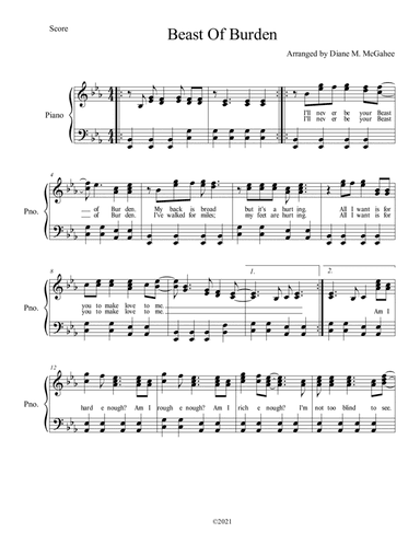 Beast Of Burden (arr. Diane M. McGahee)