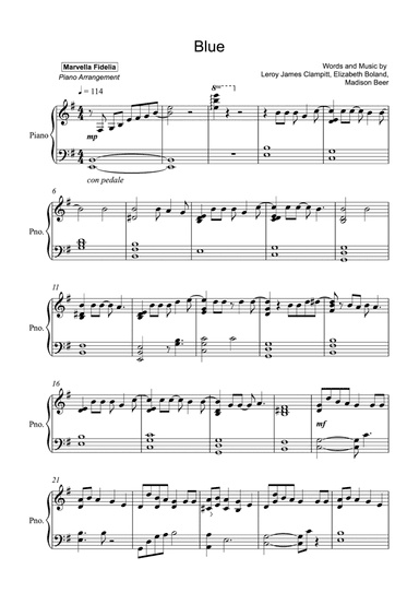 Blue (arr. Marvella Fidelia)