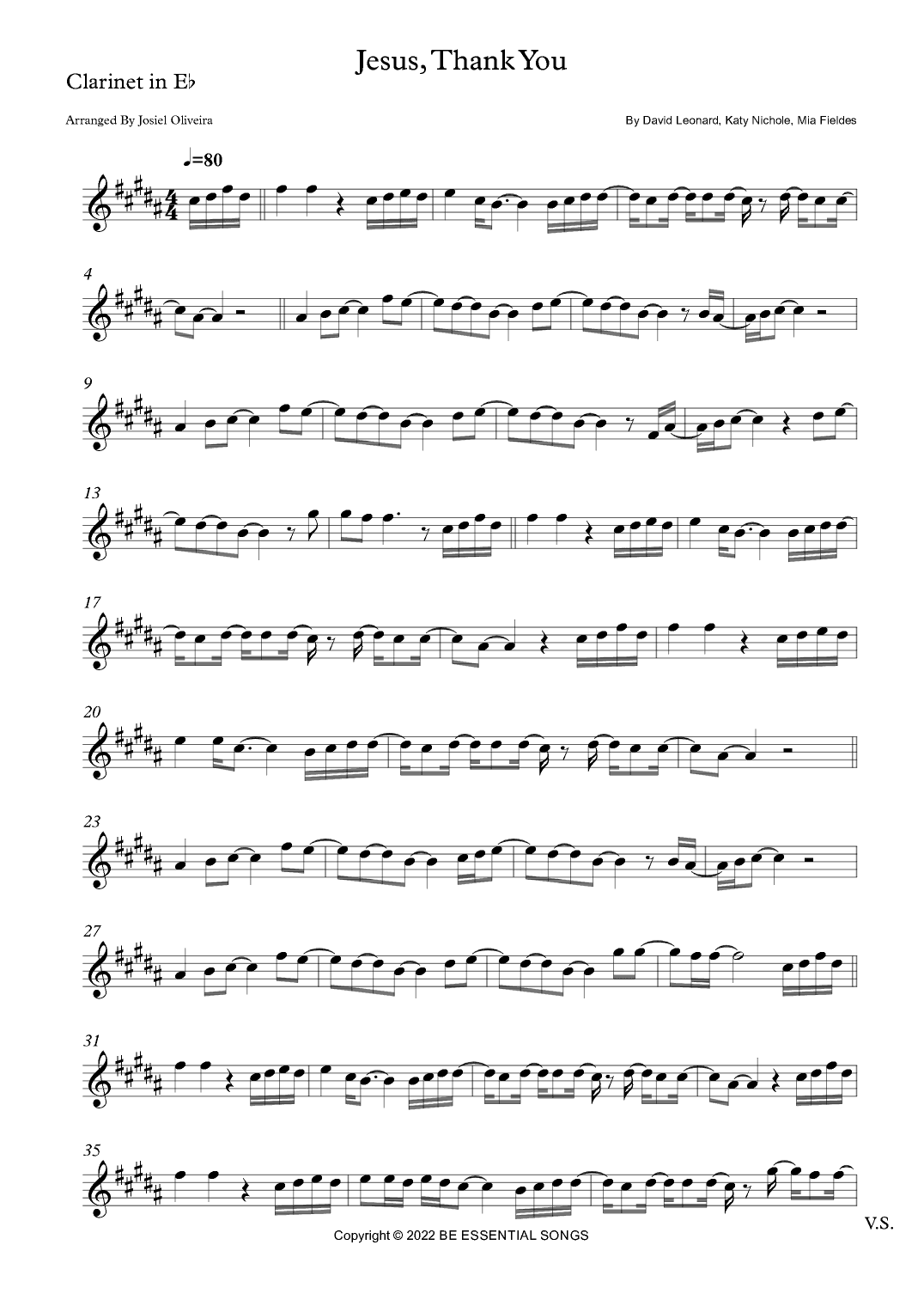 Jesus, Thank You (arr. Josiel Oliveira)