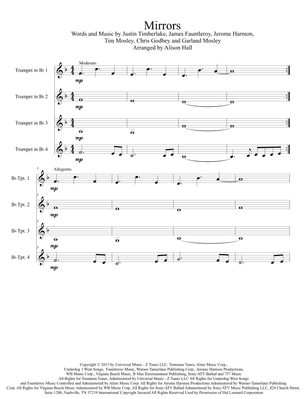 Mirrors (arr. Alison Hall)