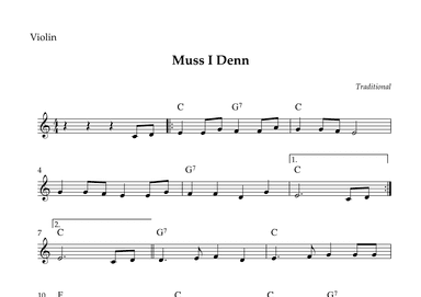 Violin- Muss I Denn (Easy) (arr. Wesley S. SIlva)