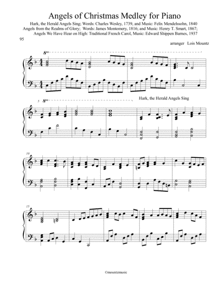 The Angels of Christmas medley for piano (arr. Lois Mountz)