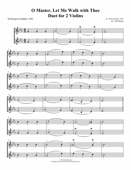 O Master, Let Me Walk with Thee Duet for 2 Violins