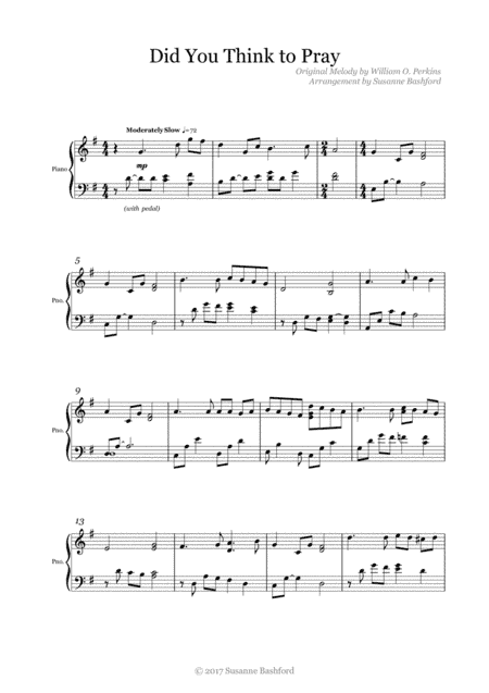 Did You Think to Pray (arr. Susanne Bashford)