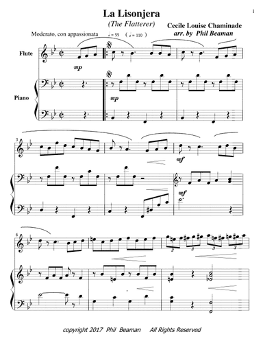 La Lisonjera - flute-piano (arr. Phil Beaman)