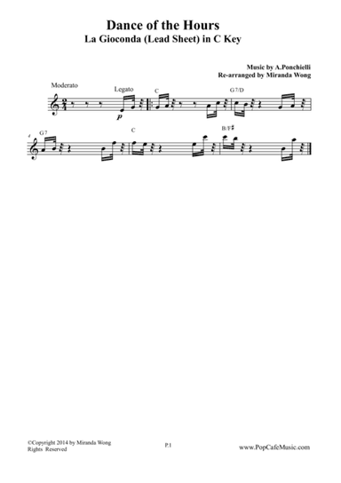 Dance of the Hours - Lead Sheet in C Key (arr. Miranda Wong)