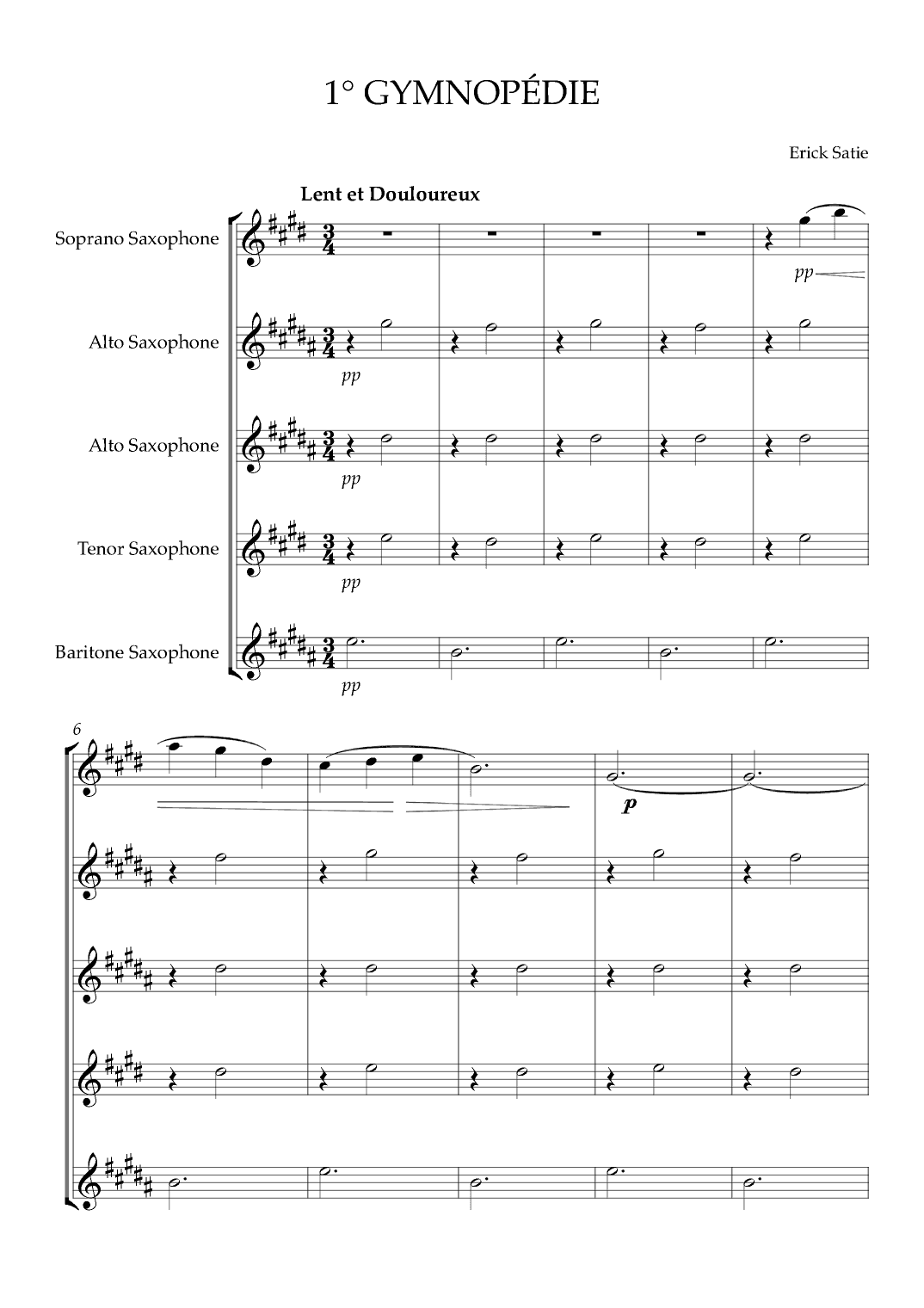 Gymnopédie No.1 (arr. Karen Gueiros)