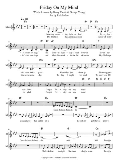 Friday On My Mind (arr. Rob Bullen)