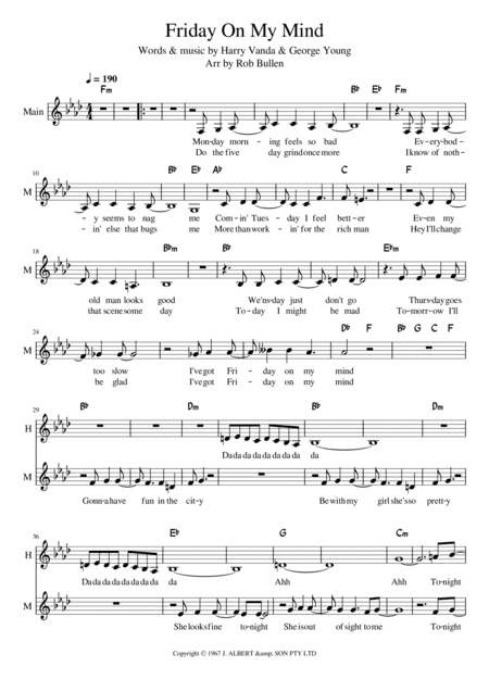 Friday On My Mind (arr. Rob Bullen)