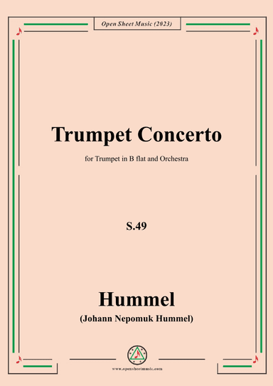 Hummel-Trumpet Concerto,in E Major,S.49 (arr. OSM Press)