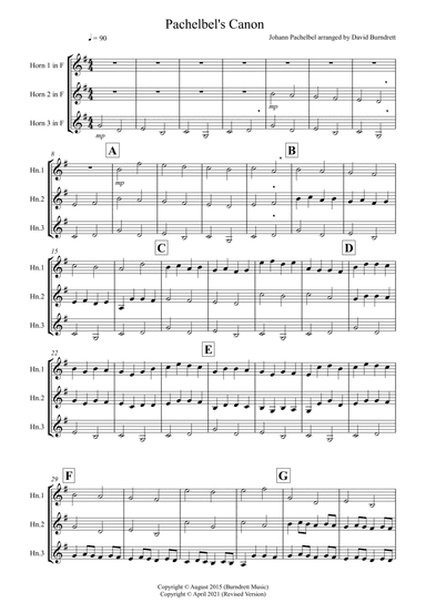 Pachelbel's Canon for Horn Trio (arr. David Burndrett)