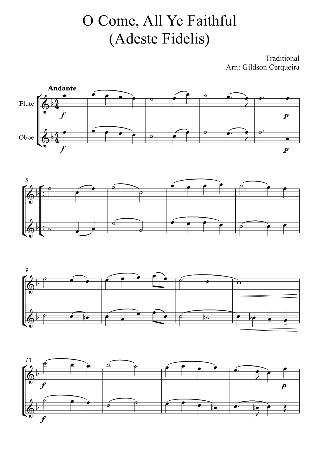 O Come, All Ye Faithful (Adeste Fidelis) (arr. Gildson Cerqueira)