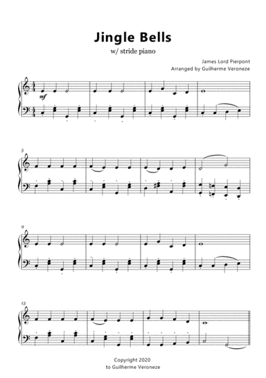 Jingle Bells w/stride piano (arr. Guilherme Veroneze)