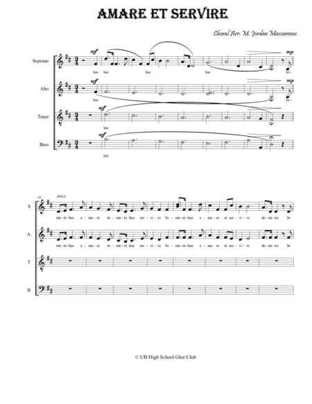 Amare Et Servire, In everything, Love and serve the Lord