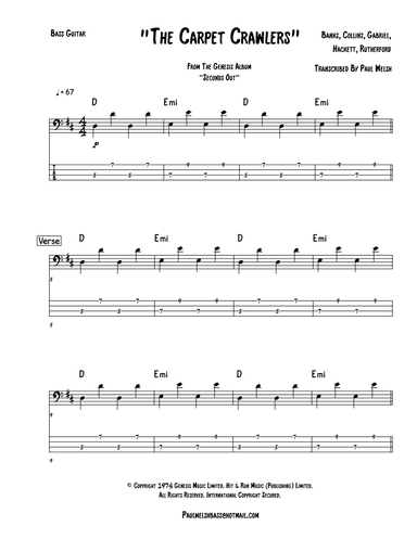 The Carpet Crawlers (arr. P Welsh)