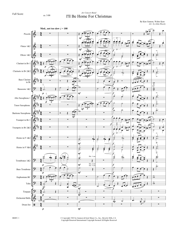 I'll Be Home For Christmas (arr. John Hoesly)