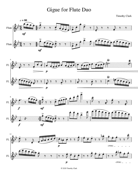Gigue for Flute Duo