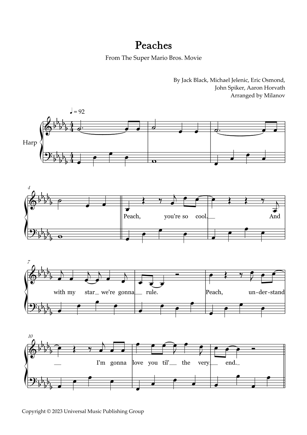 Peaches (arr. Milanov)