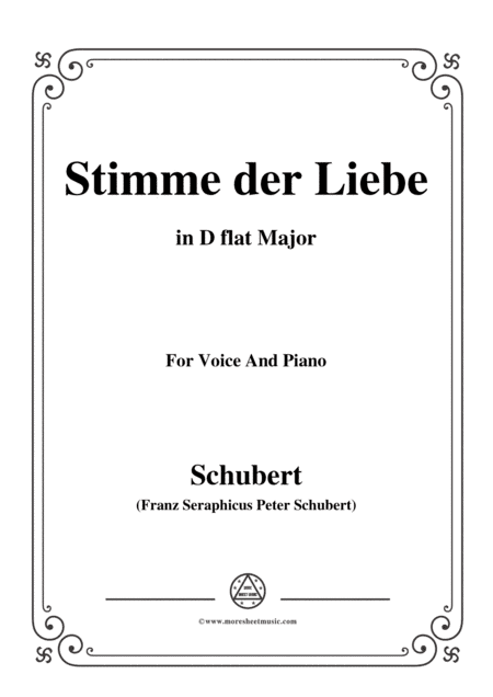 Schubert-Stimme der Liebe,D.187,in D flat Major,for voice and piano (arr. MSM)