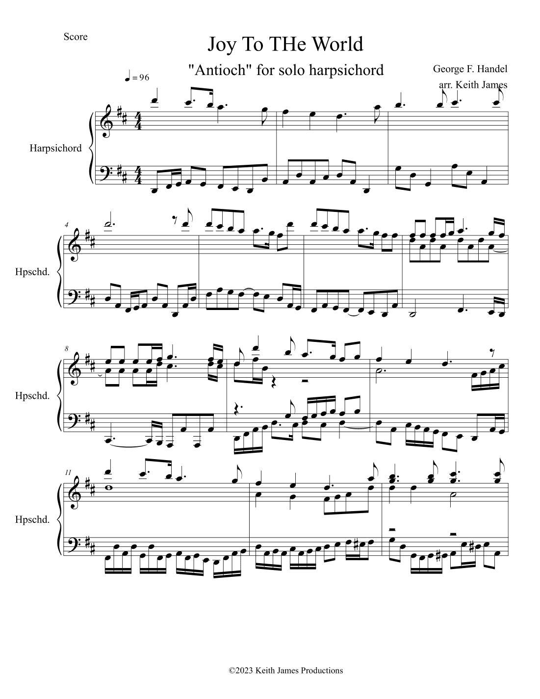 Joy To The World (arr. Keith James)